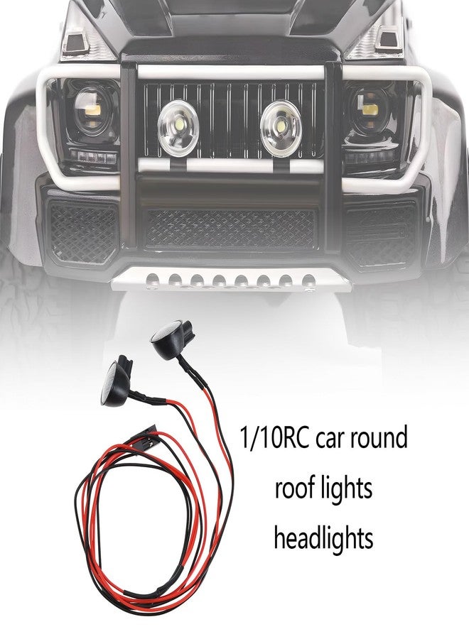 SING F LTD 1 Set RC Car Headlight 1/10 RC Car Round Roof Light Adjustable Bracket Light RC Crawler Car Searchlight Compatible with SCX10 Compatible with Axial TRX4 - Image 2